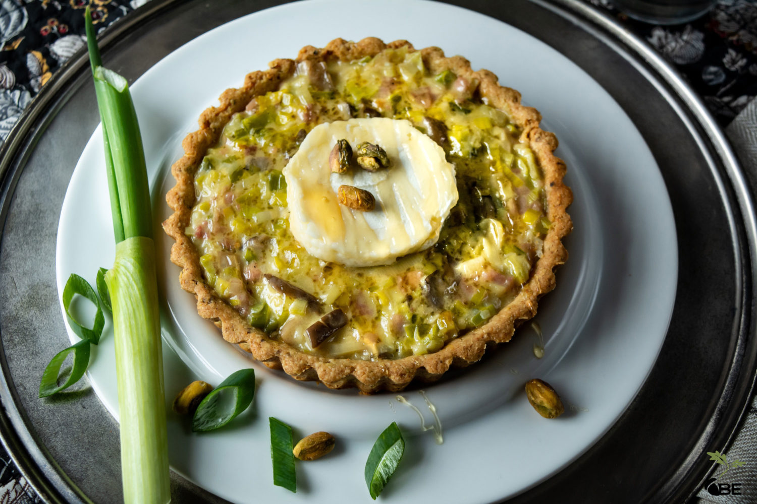 Leek Fondue Tart with Pistachio Crust Be the Beautiful Life