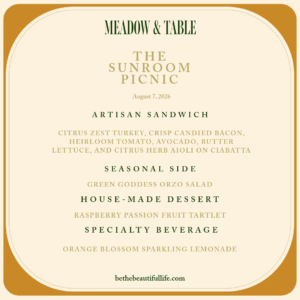 The Sunroom Picnic 003 - Meadow & Table - Pickup August 7, 5 to 6 pm